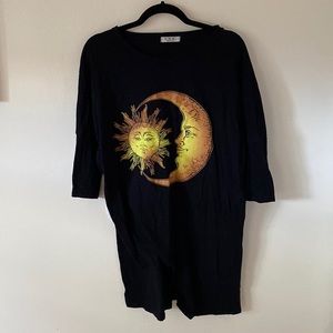 Sun and Moon Tee Shirt Dress